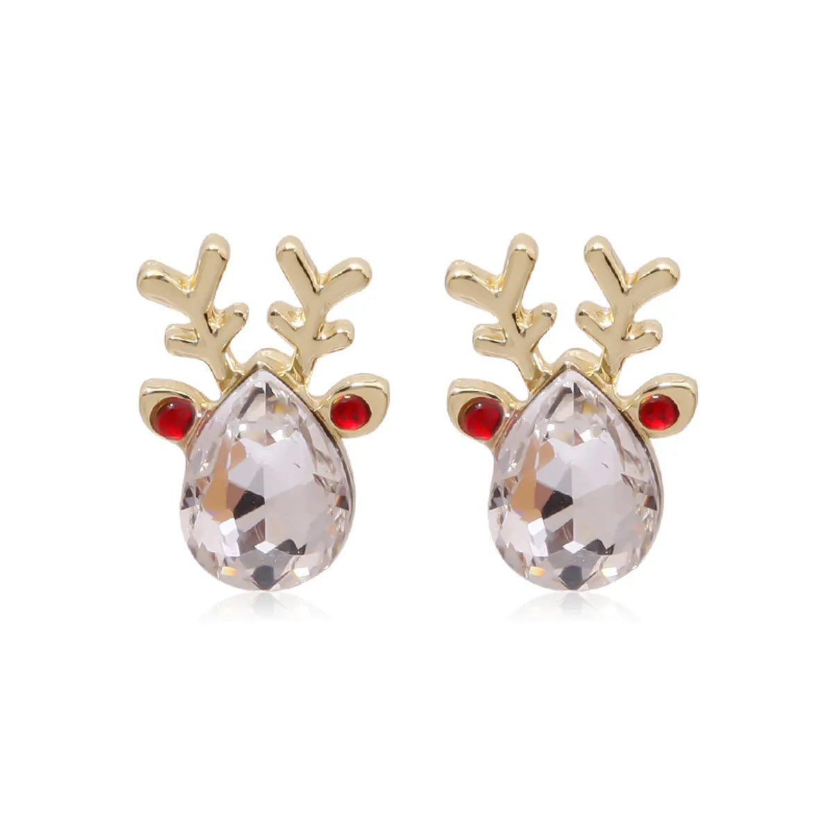 Fashion Christmas Tree Bell Snowflake Alloy Rhinestones Ear Studs