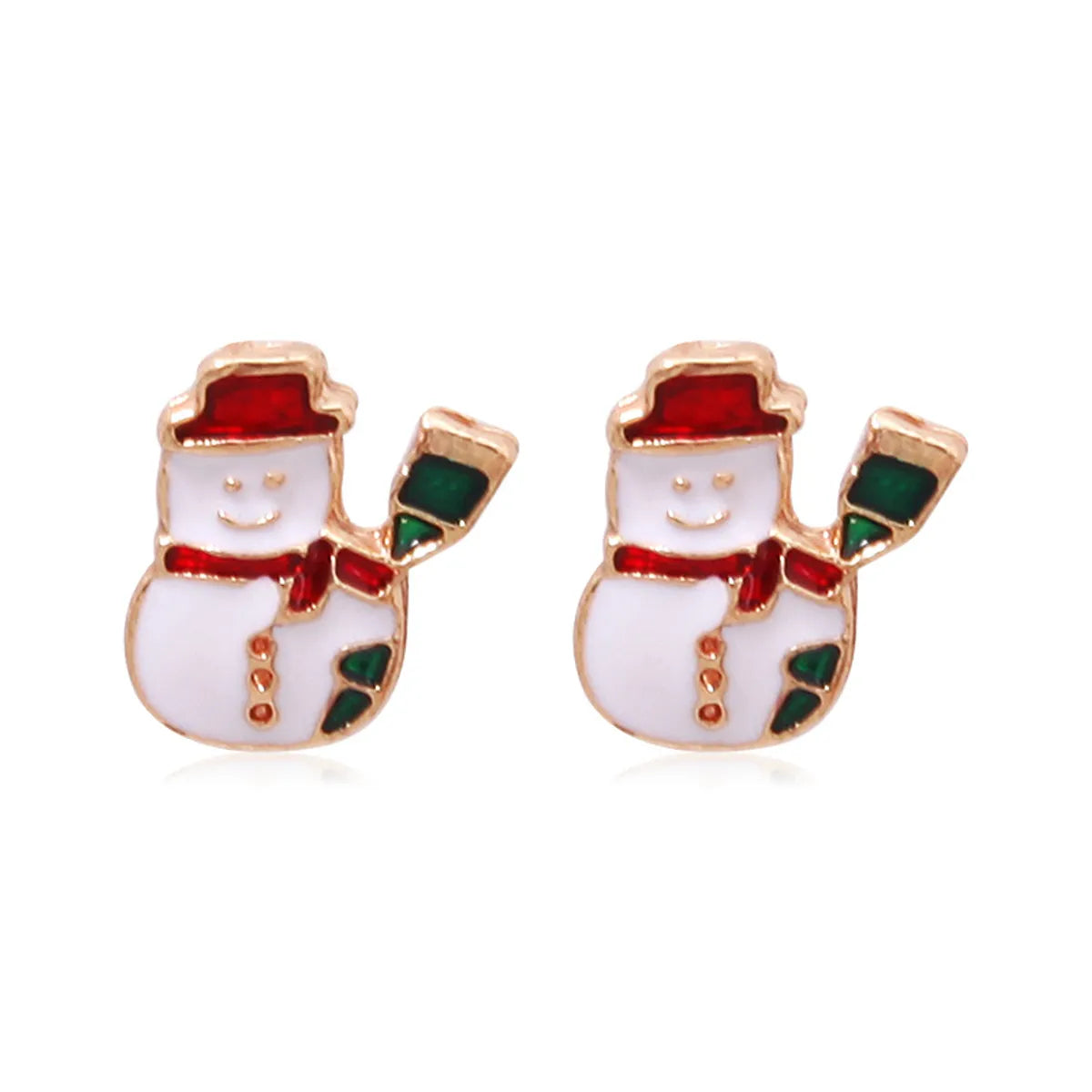 Fashion Christmas Tree Bell Snowflake Alloy Rhinestones Ear Studs