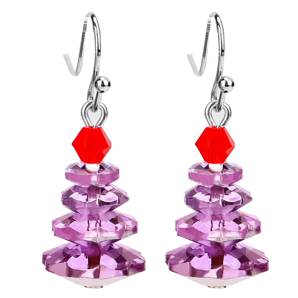 Fashion Christmas Tree Crystal Plating Women'S Drop Earrings 1 Pair