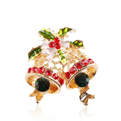 Fashion Christmas Tree Elk Alloy Plating Rhinestones Women'S Brooches