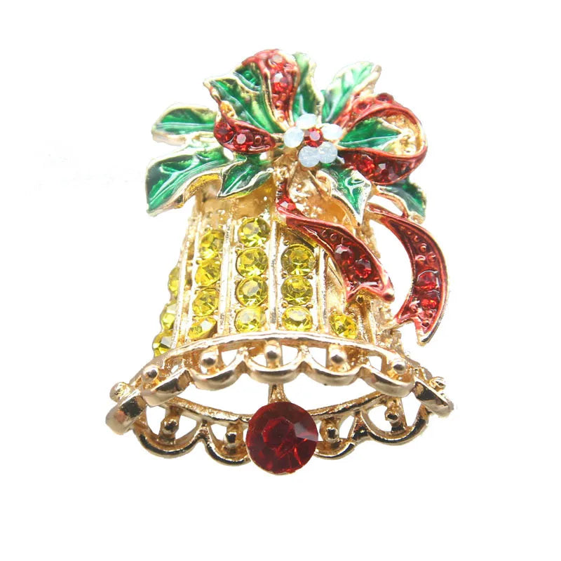 Fashion Christmas Tree Elk Alloy Plating Rhinestones Women'S Brooches