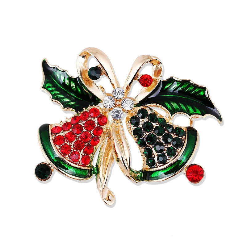 Fashion Christmas Tree Elk Alloy Plating Rhinestones Women'S Brooches