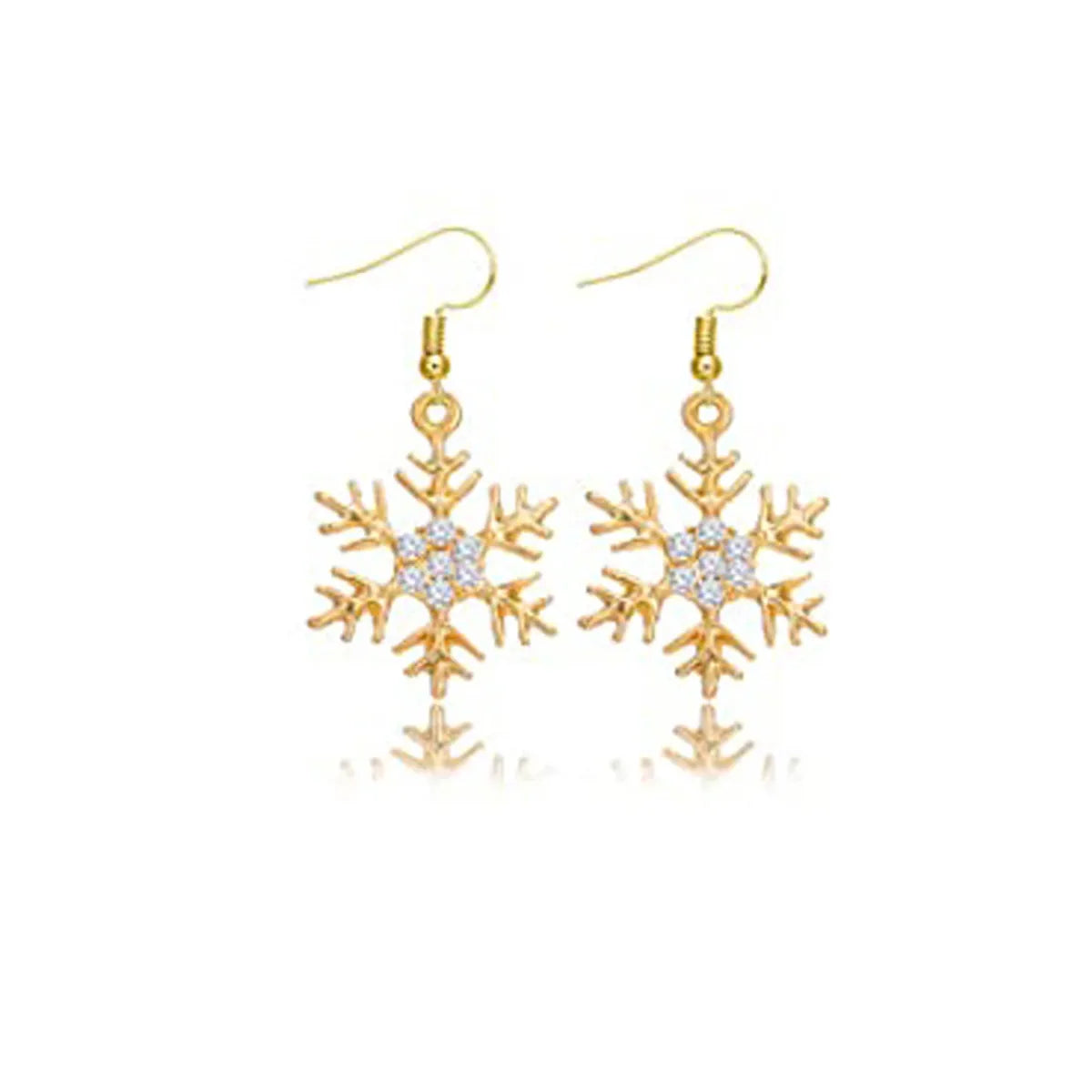 Fashion Christmas Tree Flamingo Alloy Plating Inlay Artificial Gemstones Women'S Drop Earrings 1 Pair