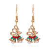 Fashion Christmas Tree Flamingo Alloy Plating Inlay Artificial Gemstones Women'S Drop Earrings 1 Pair