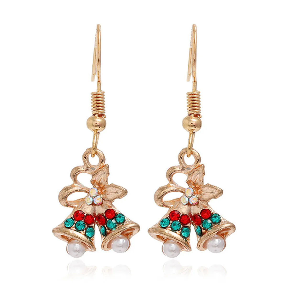 Fashion Christmas Tree Flamingo Alloy Plating Inlay Artificial Gemstones Women'S Drop Earrings 1 Pair