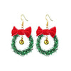 Fashion Christmas Tree Flamingo Alloy Plating Inlay Artificial Gemstones Women'S Drop Earrings 1 Pair