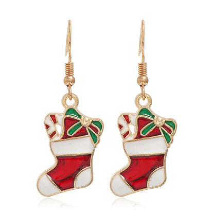 Fashion Christmas Tree Flamingo Alloy Plating Inlay Artificial Gemstones Women'S Drop Earrings 1 Pair