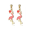 Fashion Christmas Tree Flamingo Alloy Plating Inlay Artificial Gemstones Women'S Drop Earrings 1 Pair