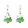 Fashion Christmas Tree Santa Claus Bell Pvc Printing Transparent Women'S Drop Earrings 1 Pair