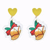 Fashion Christmas Tree Santa Claus Bell Pvc Printing Transparent Women'S Drop Earrings 1 Pair