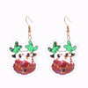 Fashion Christmas Tree Santa Claus Bell Pvc Printing Transparent Women'S Drop Earrings 1 Pair