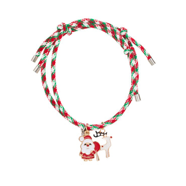 Fashion Christmas Tree Santa Claus Christmas Socks Alloy Enamel Braid Christmas Unisex Bracelets