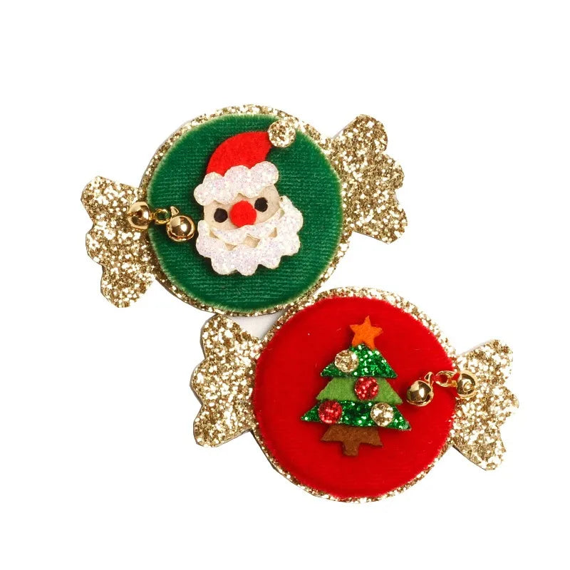 Fashion Christmas Tree Santa Claus Cloth Hair Clip 1 Piece