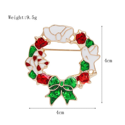 Fashion Christmas Tree Santa Claus Elk Alloy Enamel Rhinestones Unisex Brooches