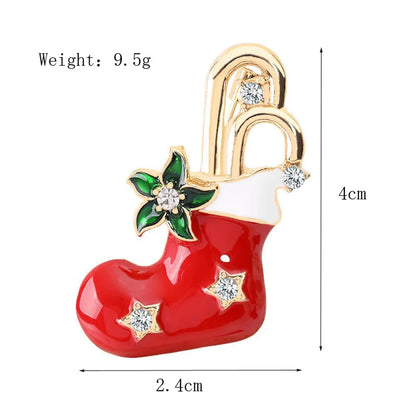 Fashion Christmas Tree Santa Claus Elk Alloy Enamel Rhinestones Unisex Brooches