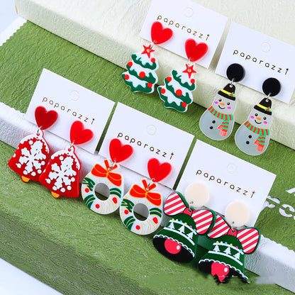 Fashion Christmas Tree Santa Claus Letter Arylic Stoving Varnish Women's Drop Earrings 1 Pair