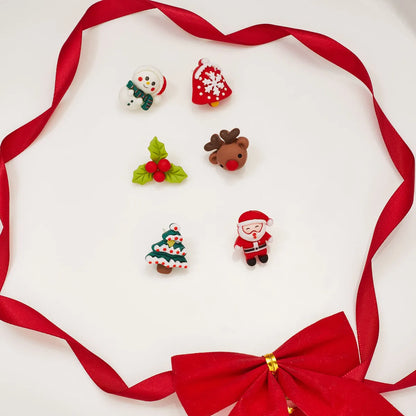 1 Pair Fashion Christmas Tree Santa Claus Snowman Epoxy Soft Clay Ear Studs