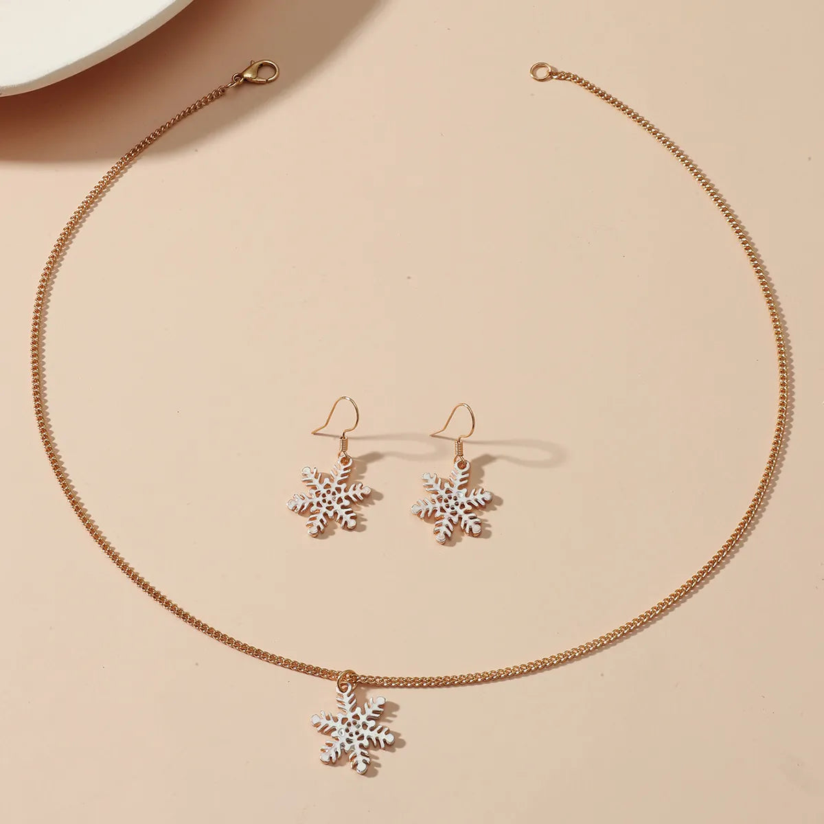 Fashion Christmas Tree Snowman Alloy Plating Inlay Artificial Gemstones Christmas Women'S Earrings Necklace