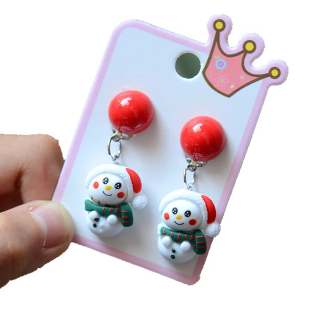 Fashion Christmas Tree Snowman Elk Arylic Women's Ear Clips 1 Pair