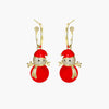 Fashion Christmas Tree Snowman Snowflake Alloy Enamel Rhinestones Women'S Drop Earrings Ear Studs 1 Pair