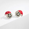 Fashion Christmas Tree Snowman Snowflake Alloy Enamel Rhinestones Women'S Drop Earrings Ear Studs 1 Pair