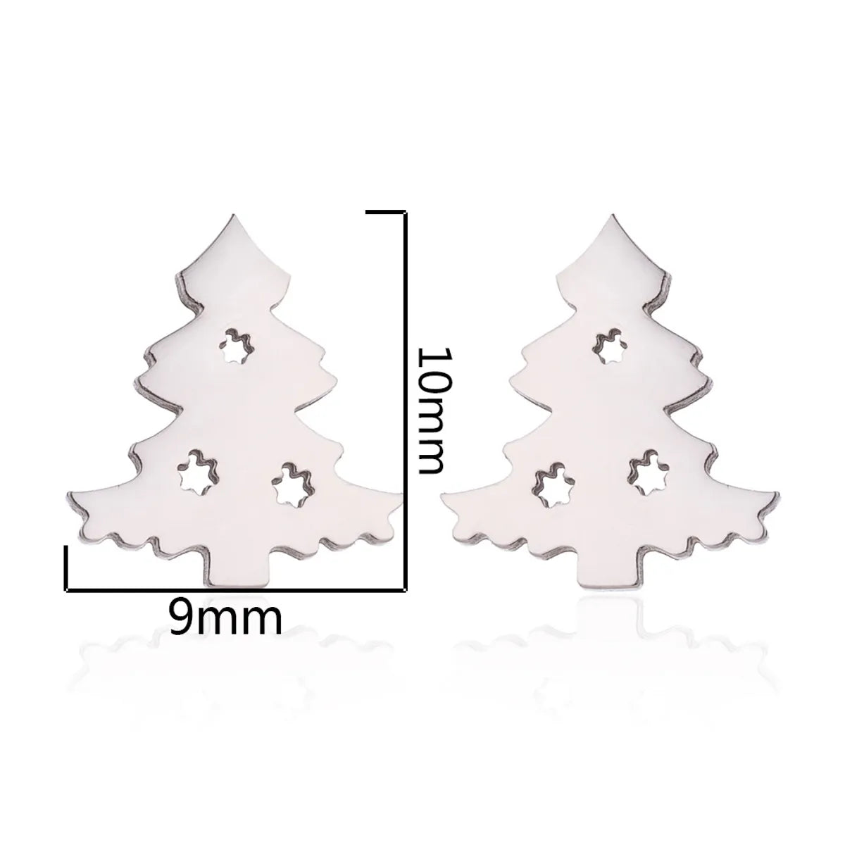 Fashion Christmas Tree Stainless Steel Ear Studs 1 Pair