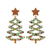 Fashion Christmas Tree Star Alloy Rhinestone Women'S Drop Earrings 1 Pair