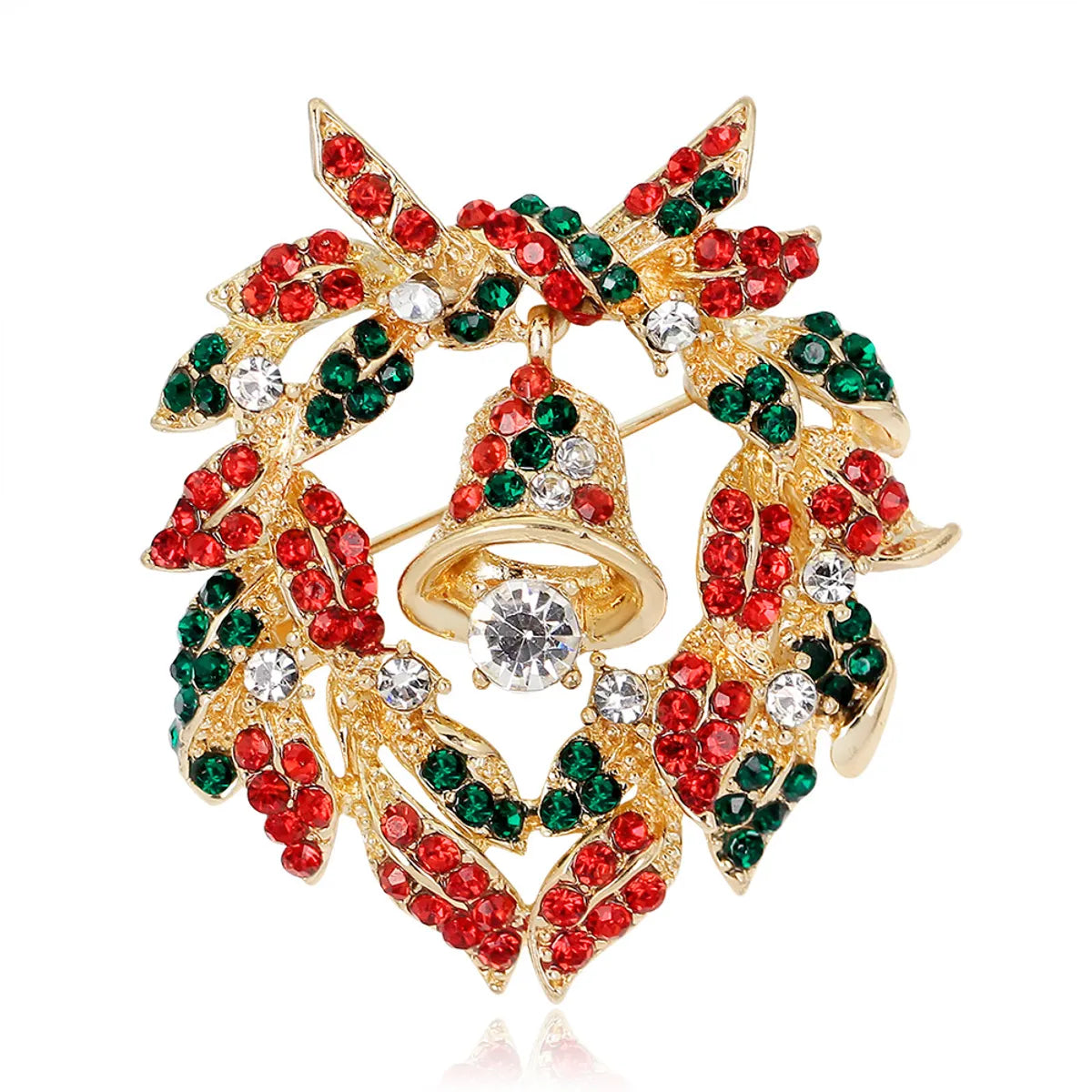 Fashion Christmas Tree Star Heart Shape Alloy Plating Rhinestones Women'S Brooches