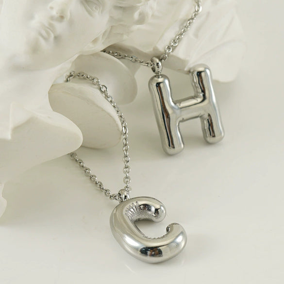 Fashion Chubby Letter Pendant Necklace 316L Stainless Steel 316L Stainless Steel Polishing Hiphop Style Unisex
