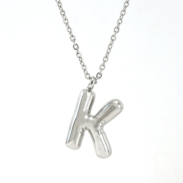 Fashion Chubby Letter Pendant Necklace 316L Stainless Steel 316L Stainless Steel Polishing Hiphop Style Unisex
