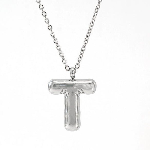 Fashion Chubby Letter Pendant Necklace 316L Stainless Steel 316L Stainless Steel Polishing Hiphop Style Unisex