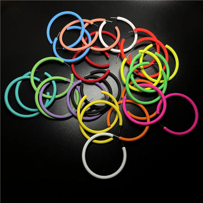 Fashion Circle Arylic Alloy Spray Paint Ear Clips Earrings