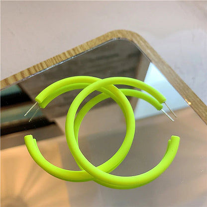 Fashion Circle Arylic Alloy Spray Paint Ear Clips Earrings