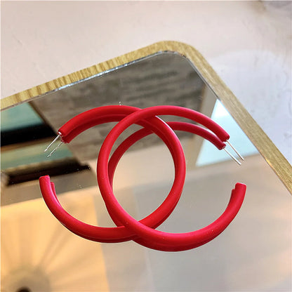 Fashion Circle Arylic Alloy Spray Paint Ear Clips Earrings