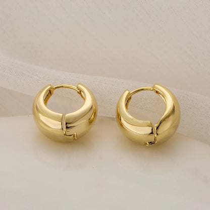 Fashion Circle Copper Hoop Earrings Gold Plated Copper Earrings 1 Pair