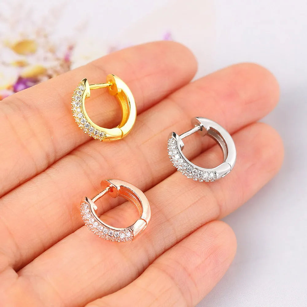 Fashion Circle Copper Plating Zircon Earrings 1 Pair