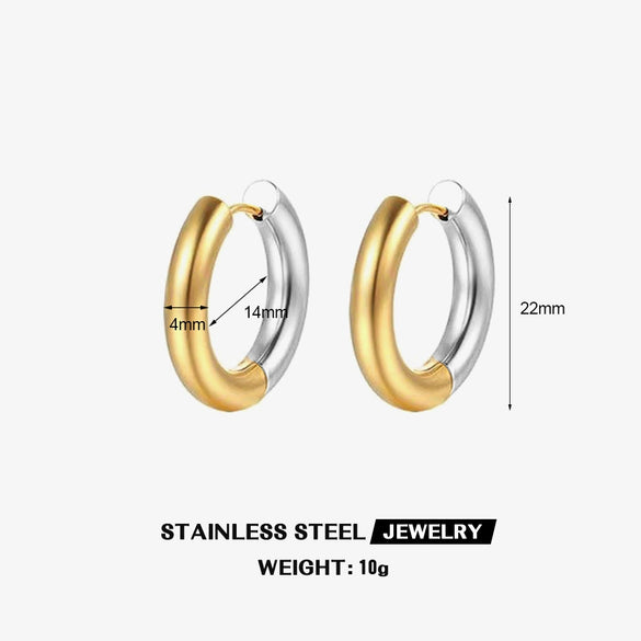 Fashion Circle Earrings Geometric Stainless Steel Electroplating Design For Women