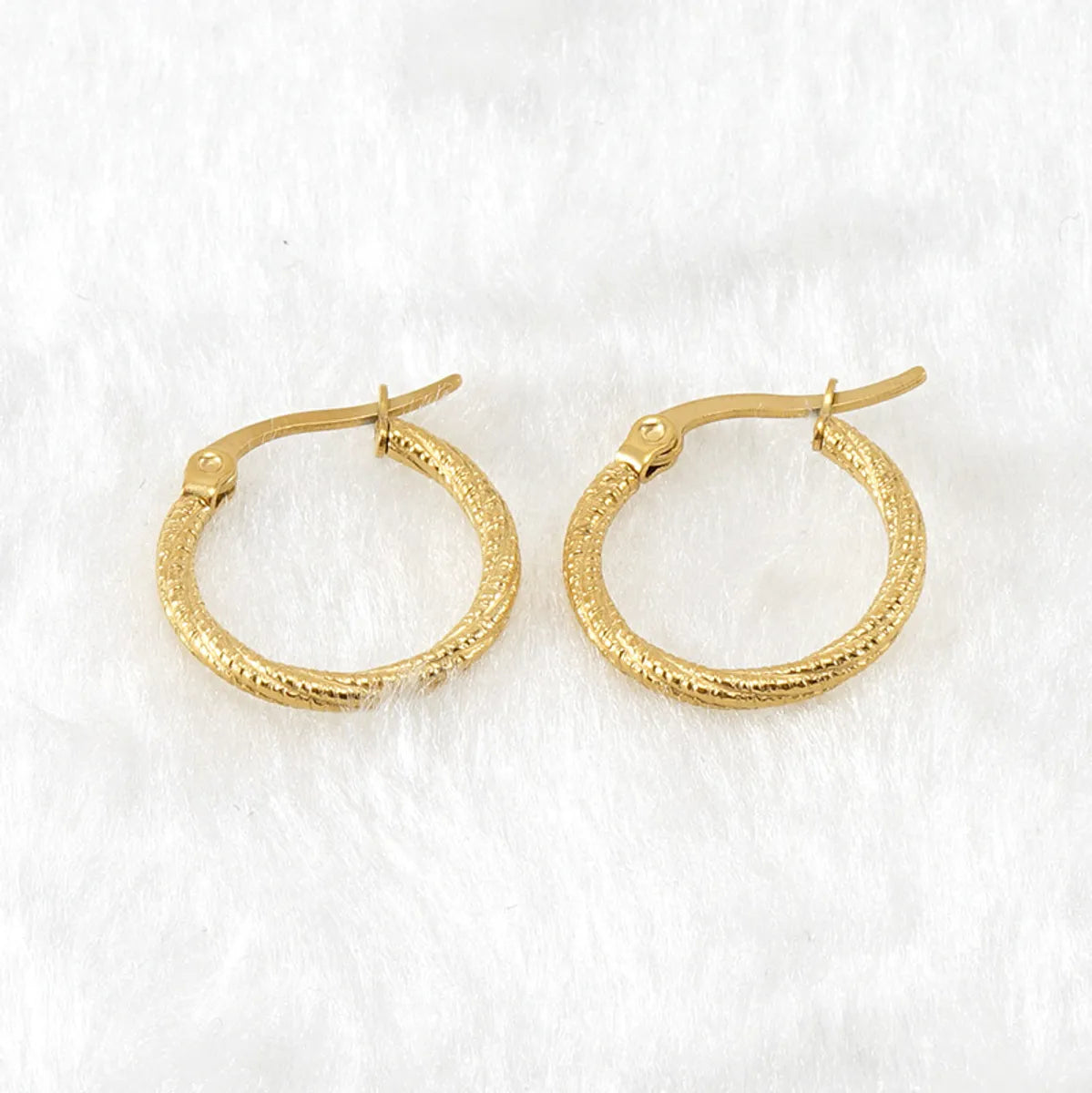 Fashion Circle Stainless Steel Hoop Earrings Gold Plated Stainless Steel Earrings