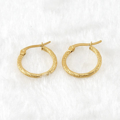 Fashion Circle Stainless Steel Hoop Earrings Gold Plated Stainless Steel Earrings