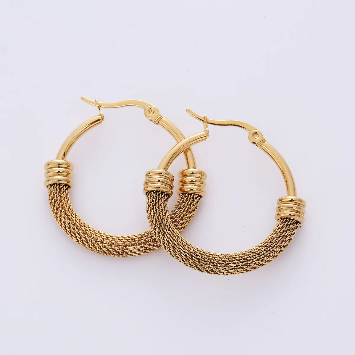 Fashion Circle Plating Titanium Steel Earrings