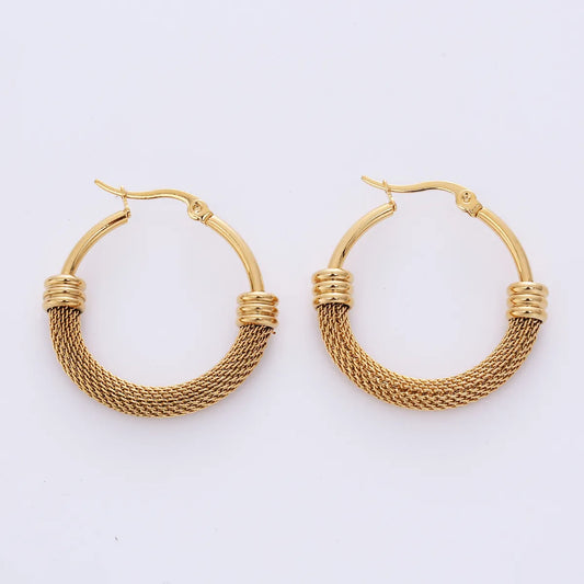 Fashion Circle Plating Titanium Steel Earrings