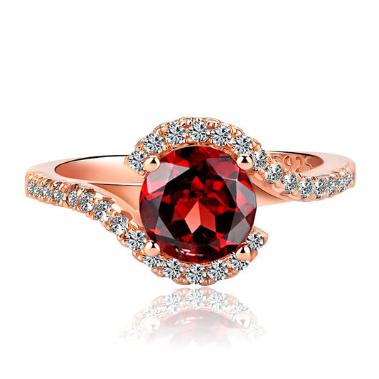 Fashion Classic Copper Plated Rose Gold Micro-Set Zircon Ring Wholesale