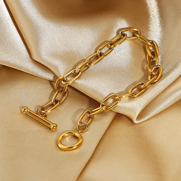 Fashion Classic Ot Gold-plated Stainless Steel Bracelet