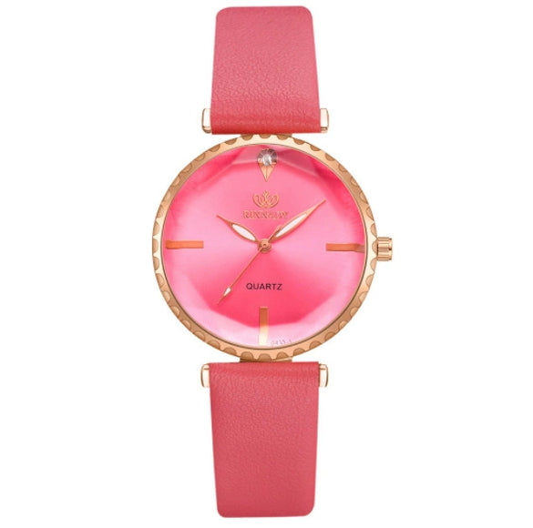 Fashion Classic Quartz Women's Watch With Pu Strap And Alloy Case Round Dial
