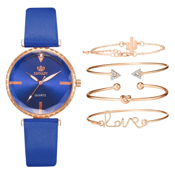 Fashion Classic Quartz Women's Watch With Pu Strap And Alloy Case Round Dial