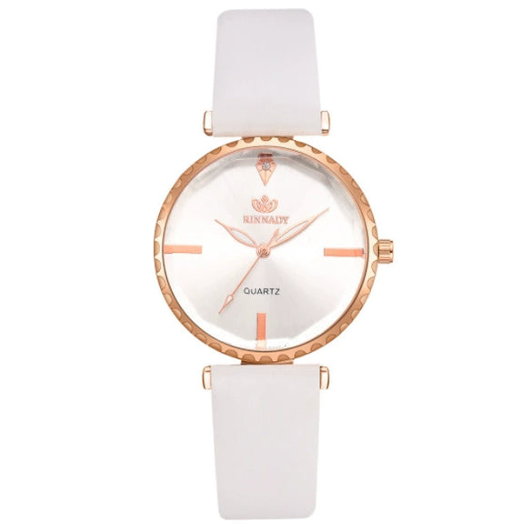 Fashion Classic Quartz Women's Watch With Pu Strap And Alloy Case Round Dial