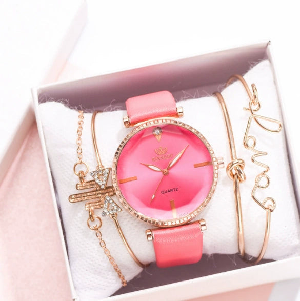 Fashion Classic Quartz Women's Watch With Pu Strap And Alloy Case Round Dial