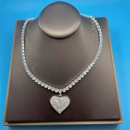 Fashion Heart Rhinestone Women'S Necklace