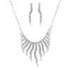 Fashion Claw Chain Rhinestone Zircon Angel Tear Drop Necklace Earrings Bridal Jewelry Set