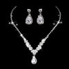 Fashion Claw Chain Rhinestone Zircon Angel Tear Drop Necklace Earrings Bridal Jewelry Set